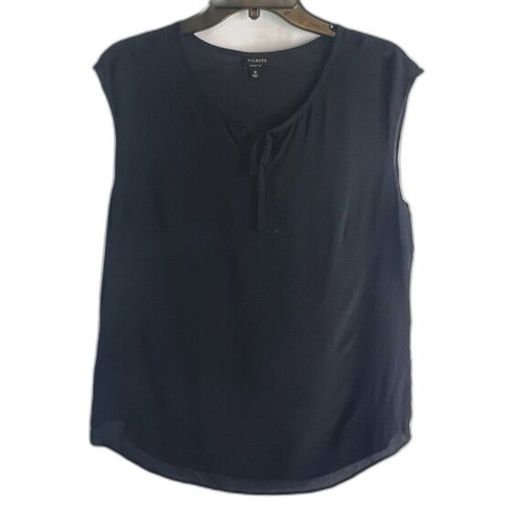 Talbot's Black Sleeveless 100% Washable Silk Blouse Women's Size 12 - Picture 1 of 6